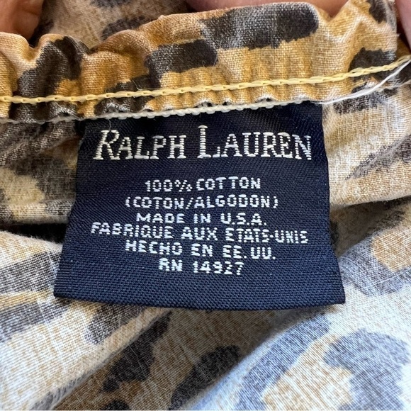 Ralph Lauren Aragon Leopard Print Twin Fitted Sheet Made in USA 100% Cotton - Picture 6 of 8